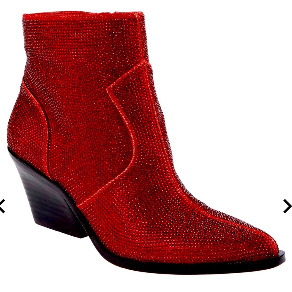 JESSICA SIMPSON ZALOR RHINESTONE WESTERN BOOTIE - SIZE 8-1/2W NWOB
